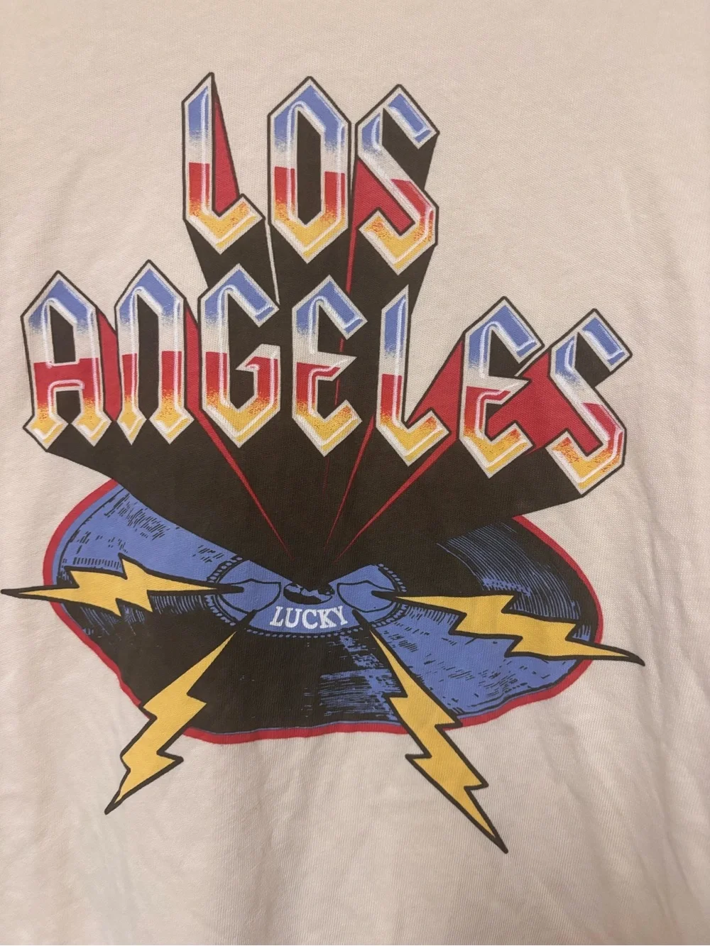 Lucky Brand Cream Los Angeles Graphic Short Sleeve Tee